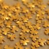 30 pc. Tiny Raw Brass Shamrocks: 6mm by 6mm - made in USA - sham rock clover clovers st patrick luck lucky charm leprechaun paddy | RB-239