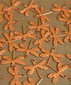 5 pc. Raw Copper Dragonflies: 16mm by 17mm - made in USA | RB-271