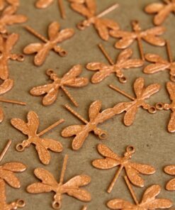5 pc. Raw Copper Dragonflies: 16mm by 17mm - made in USA | RB-271