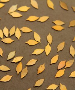24 pc. Tiny Raw Brass Leaf Cutout: 7mm by 3mm - made in USA | RB-350