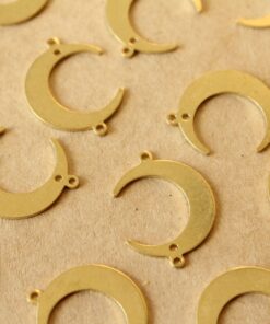 12 pc. Raw Brass Moon Connectors: 22mm by 16.5mm | MIS-252*