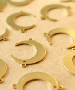 12 pc. Raw Brass Moon Connectors: 22mm by 16.5mm | MIS-252*