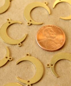 12 pc. Raw Brass Moon Connectors: 22mm by 16.5mm | MIS-252*