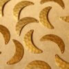 14 pc. Raw Brass Hammered Moon Charms - Right : 21mm by 11mm - made in USA | RB-735