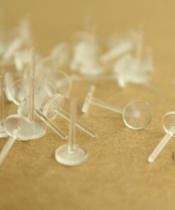 40 pc. Plastic Earring Posts, 6mm pad | FI-553