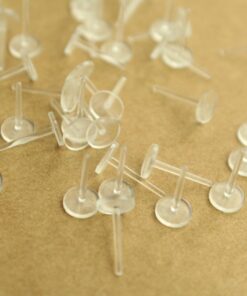 40 pc. Plastic Earring Posts, 6mm pad | FI-553