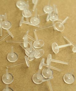 40 pc. Plastic Earring Posts, 6mm pad | FI-553