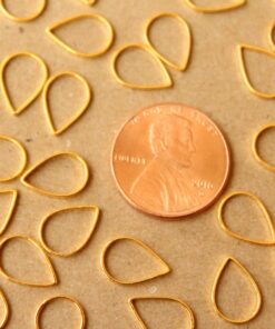 100 pc. Gold Plated Teardrop Links: 11mm by 7mm | FI-299