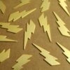 10 pc. Medium Gold Brass Lightning Bolts: 25mm by 7mm - made in USA | GLD-110