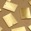 4 pc. Raw Brass One Inch Ruler Charms: 25mm by 19mm - made in USA | RB-845
