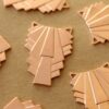 1 pc. Rose Gold Plated Brass Layered Geometric Connectors: 31mm by 22mm - made in USA Art Deco Style | ROS-016*