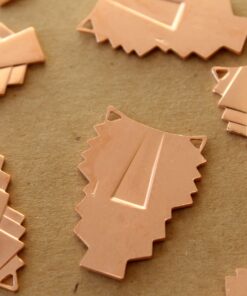 1 pc. Rose Gold Plated Brass Layered Geometric Connectors: 31mm by 22mm - made in USA Art Deco Style | ROS-016*