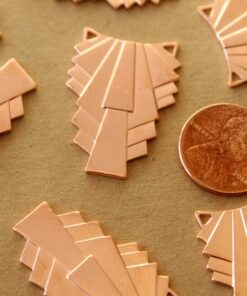 1 pc. Rose Gold Plated Brass Layered Geometric Connectors: 31mm by 22mm - made in USA Art Deco Style | ROS-016*