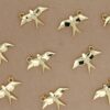2 pc. Origami Bird Charms, 18K Gold Plated Swallows, 32.5mm x 20.5mm x 4mm | MIS-163**