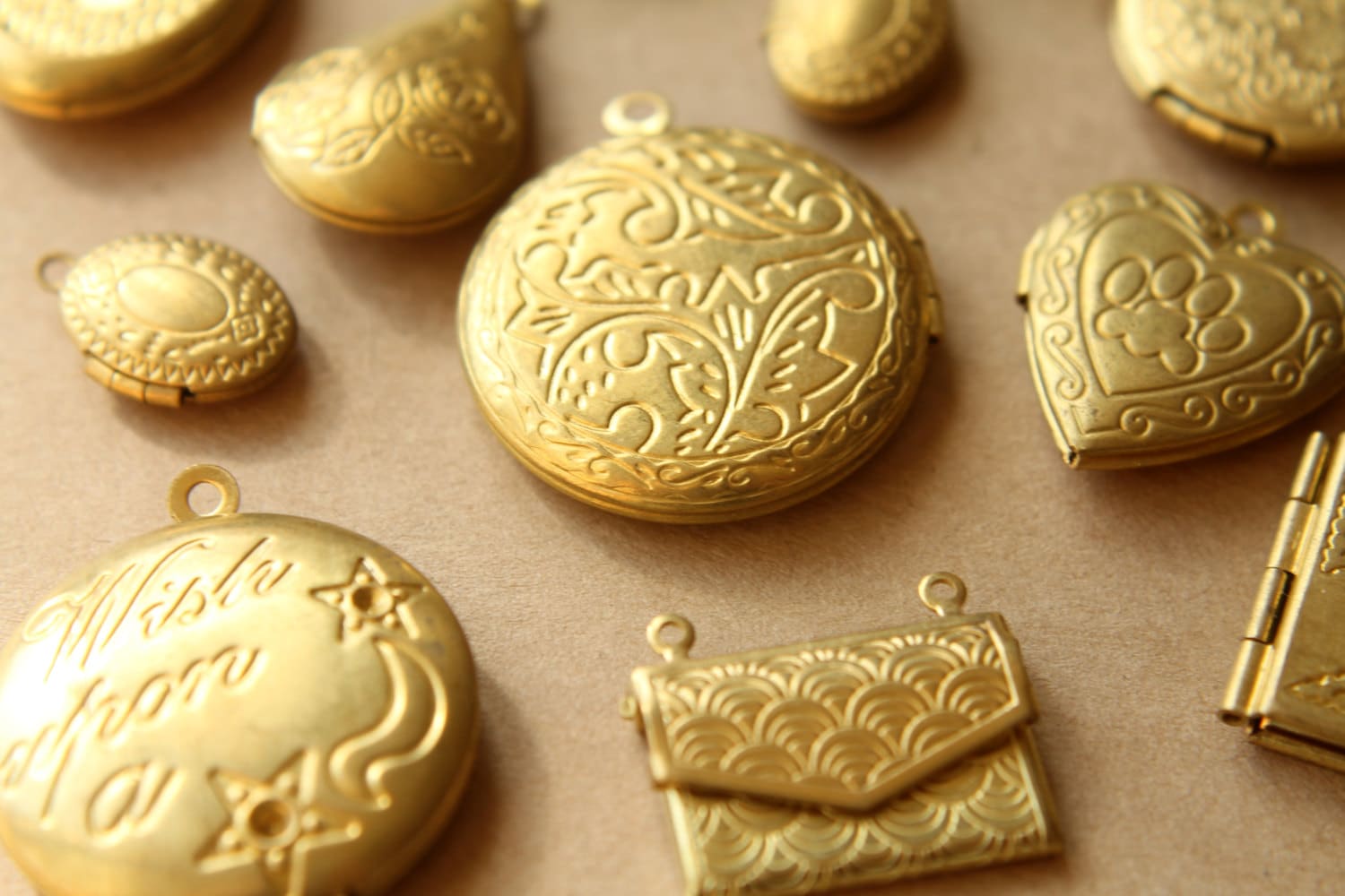 5 pc. Raw Brass Locket Grab Bag | LOC-039