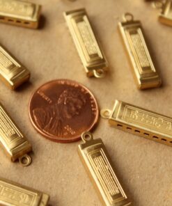 3 pc. Small Raw Brass Harmonicas: 23.5mm by 7.5mm by 3mm - made in USA | RB-631