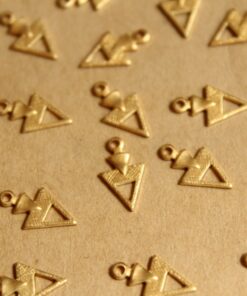 18 pc. Raw Brass Triangle Drops: 12mm by 7mm - made in USA | RB-803