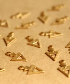 18 pc. Raw Brass Triangle Drops: 12mm by 7mm - made in USA | RB-803