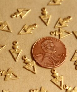 18 pc. Raw Brass Triangle Drops: 12mm by 7mm - made in USA | RB-803
