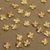 20 pc. Tiny Raw Brass Clover Charms: 8mm by 6mm - made in USA | RB-348