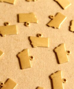 8 pc. Raw Brass Montana State Charms / Blanks: 11.5mm by 9mm - made in USA | RB-994
