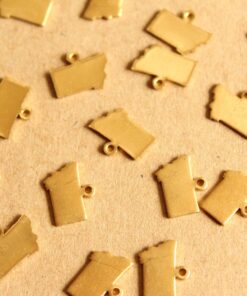 8 pc. Raw Brass Montana State Charms / Blanks: 11.5mm by 9mm - made in USA | RB-994