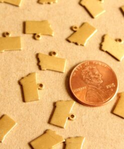 8 pc. Raw Brass Montana State Charms / Blanks: 11.5mm by 9mm - made in USA | RB-994