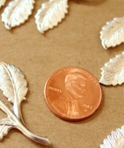 2 pc. Silver Plated Brass Leafy Branch Stamping, 50mm by 32mm - made in USA | SI-225