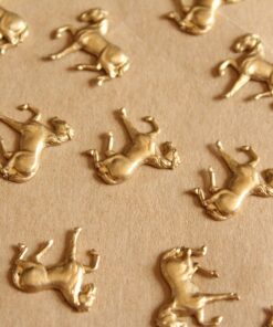 2 pc. Raw Brass Small Trotting Horse Stampings: 15mm by 14.5mm - made in USA | RB-1109
