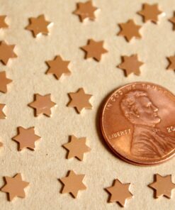 20 pc. Tiny Rose Gold Plated Brass Six Point Stars: 6mm by 6mm - made in USA | ROS-110