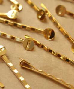 20 pc. Gold Bobby Pins, 8mm pad | FI-173
