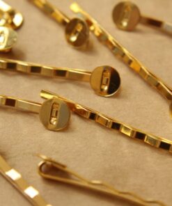 20 pc. Gold Bobby Pins, 8mm pad | FI-173