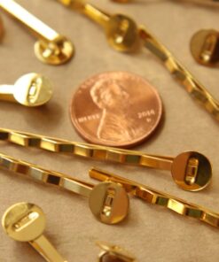 20 pc. Gold Bobby Pins, 8mm pad | FI-173