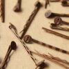 20 pc. Antique Copper Bobby Pins, 8mm pad | FI-172