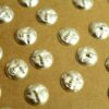 14 pc. Silver Plated Brass Moon Face Stampings: 11mm in diameter - made in USA | SI-341