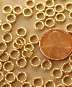 100 pc. 6mm 18k Gold Plated Stainless Steel Jumprings, 18 gauge | FI-212*