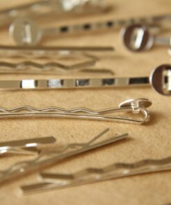 20 pc. Bright Silver Bobby Pins, 8mm pad | FI-177
