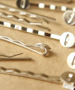 20 pc. Bright Silver Bobby Pins, 8mm pad | FI-177