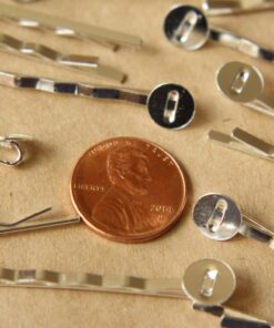 20 pc. Bright Silver Bobby Pins, 8mm pad | FI-177