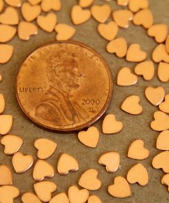 24 pc. Tiniest Raw Copper Heart: 4mm by 4mm - made in USA * Also available in 96 piece *| RB-280