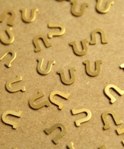 6 pc. Tiny Raw Brass Letter U Stampings - 6mm by 6mm - made in USA | RB-1221