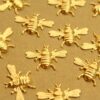 2 pc. Medium Gold Plated Brass Queen Bees: 26mm by 16mm - made in USA | GLD-173