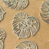 8 pc. Silver Plated Laser Cut Monstera Leaf Charms, 26mm by 26mm | MIS-427