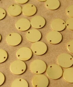 40 pc. Raw Brass Circle Charms: 10mm diameter | FI-639