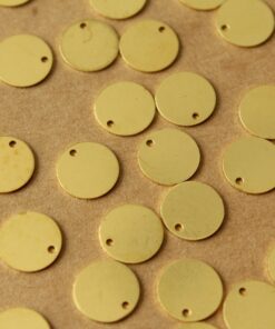 40 pc. Raw Brass Circle Charms: 10mm diameter | FI-639