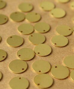 40 pc. Raw Brass Circle Charms: 10mm diameter | FI-639