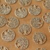 12 pc. Laser Cut Silver Circle Shaped Tree of Life Connectors, 16mm in diameter | MIS-028*