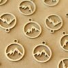 4 pc. Stainless Steel Mountain Charms, 14mm x 12mm, Laser Cut Charms, 201 Stainless Steel | MIS-473