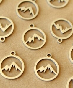 4 pc. Stainless Steel Mountain Charms, 14mm x 12mm, Laser Cut Charms, 201 Stainless Steel | MIS-473