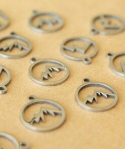 4 pc. Stainless Steel Mountain Charms, 14mm x 12mm, Laser Cut Charms, 201 Stainless Steel | MIS-473